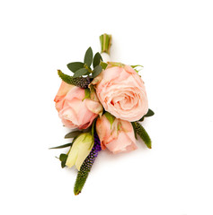 cute boutonniere of live roses