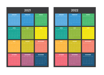 2021-2020 Calendar - illustration. Template. Mock up. Vector calendar