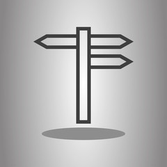 Direction road simple icon. Flat desing