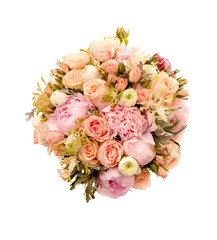 classic wedding bouquet of delicate roses