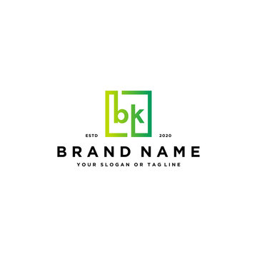 Letter Bk Logo Design Vector