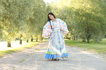 young woman in gypsy dress