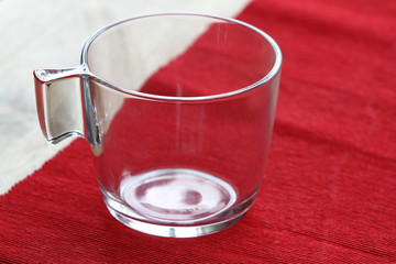the glass coffee cup