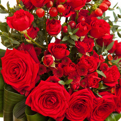 red rose and chrysanthemum background