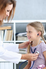 Little child at pediatrician reception