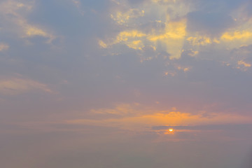 Sunset sky on The evening for texture background with coppy space.
