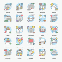
Pack Of Elearning Flat Icons 
