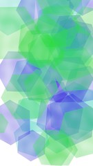 Fototapeta premium Multicolored translucent hexagons on white background. Vertical image orientation. 3D illustration