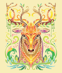 Vector colorful deer