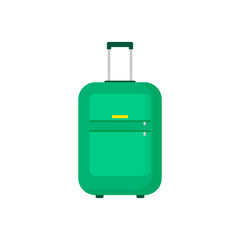Green suitcase illustration. Package, travelling, road. Tourism concept. illustration can be used for topics like baggage, luggage