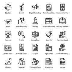 
Business Policies Line Icons Pack 
