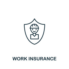 Work Insurance icon from work safety collection. Simple line element Work Insurance symbol for templates, web design and infographics