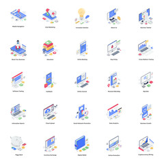 
Seo and Auditing Isometric Illustrations Pack 
