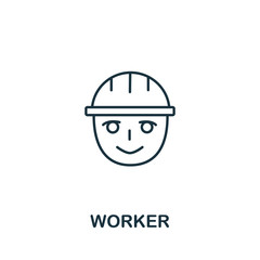 Worker icon from work safety collection. Simple line element Worker symbol for templates, web design and infographics
