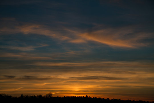 Idyllic Shot Of Silhouette Field Against Orange Sky During Sunset © micael malmberg/EyeEm