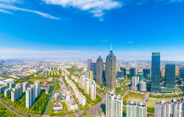 Fototapeta premium CBD Urban Landscape of Suzhou Industrial Park, Jiangsu Province, China