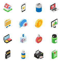
Set Of Isometric Icons Vector Pack 
