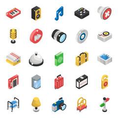 
Business And Science Isometric Icons Pack  
