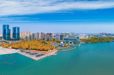 Fototapeta premium CBD Urban Landscape of Suzhou Industrial Park, Jiangsu Province, China