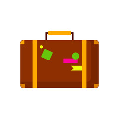 Brown travel suitcase illustration. Package, travelling, road. Tourism concept. illustration can be used for topics like baggage, luggage
