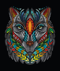 Vector colorful wolf