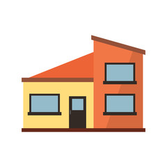 Orange and yellow townhouse illustration. Home, design, architecture. Building concept. illustration can be used for topics like real estate, advertisement, house
