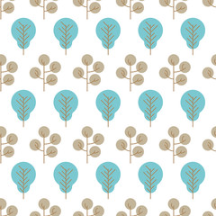 Seamless pattern with colored trees