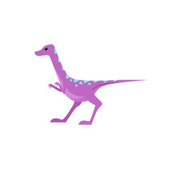 Fototapeta premium Small violet dinosaur illustration. Creature, colored, animal. Nature concept. illustration can be used for topics like history, school, kid books