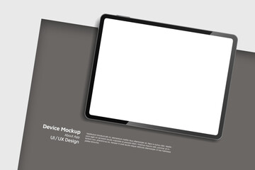 Tablet isometric perspective view. Template for infographics or presentation UI design interface. vector illustration