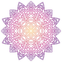 Vector round abstract circle. Mandala style. Decorative element, colored circular design element.