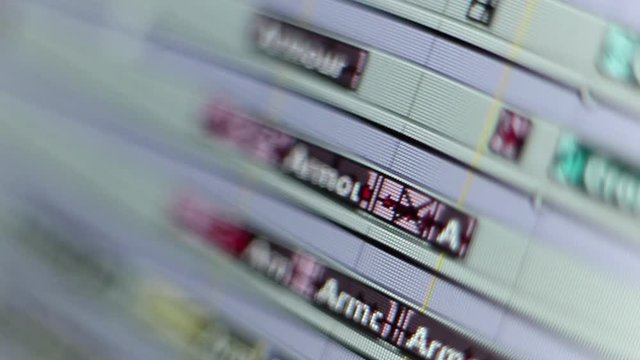 Pro tools screen close up