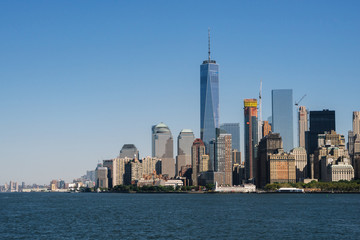 Fototapeta na wymiar Downtown of New York over Hudson river.