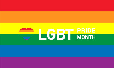 LGBT Pride Month in June. Lesbian Gay Bisexual Transgender. Pride Celebrating LGBT culture symbol. LGBT flag design.Poster, card, banner and background. Rainbow love concept. 