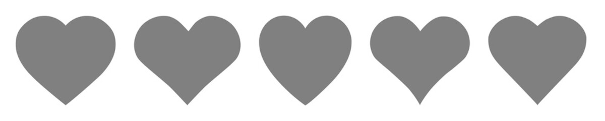 Heart icon collection, love symbols. Vector illustration