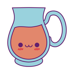 Kawaii juice jar cartoon line and fill style icon vector design