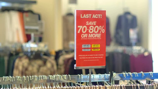 Shop Sale sign in 4K Slow motion 60fps