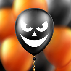 Halloween background with scary air balloons. Greeting card, party invitation or sale banner template