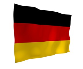 Flag of Germany. Wide format 3D illustration. State symbol of the Federal Republic of Germany. 3D rendering