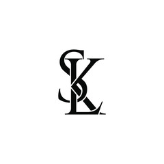slk letter original monogram logo design