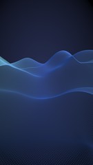 Abstract landscape on a blue background. Cyberspace grid. hi tech network. 3d technology illustration. Depth of field. 3D illustration