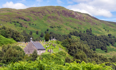 old church and graveyard in the lochaber hill