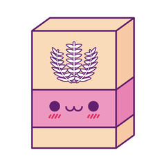 Kawaii flour box cartoon line and fill style icon vector design