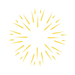 Fototapeta premium Hand drawn vector fireworks. Vintage hipster banners, insignias, radial sunbusrt.