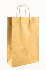 Craft bag for food on white backgroung, paper pack of carton, storage, blank, white package box