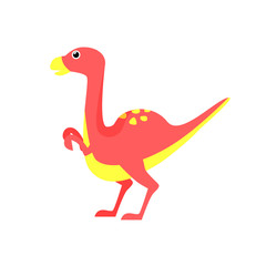 Peach and yellow dinosaur illustration. Creature, colored, animal. Nature concept. illustration can be used for topics like history, school, kid books