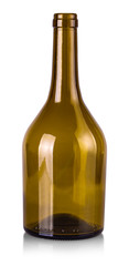 empty bottle of wine isolated on a white background