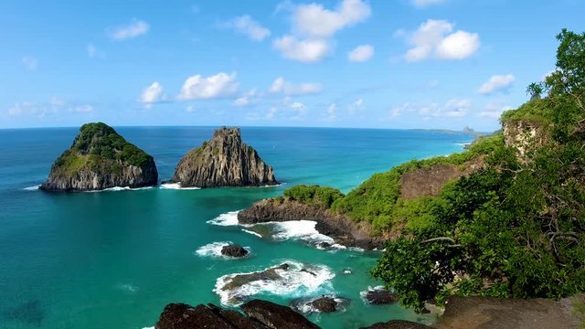 Dois irm&atilde;os island in Fernando do Noronha in Sancho View Point.