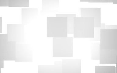 White abstract background. Misty backdrop with grey squares. 3D illustration