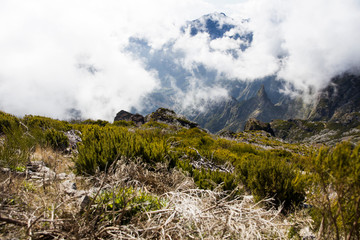 Mountain peak Pico Ruivo at Madeira island, Portugal