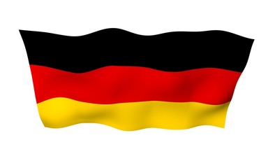 Flag of Germany. Wide format 3D illustration. State symbol of the Federal Republic of Germany. 3D rendering